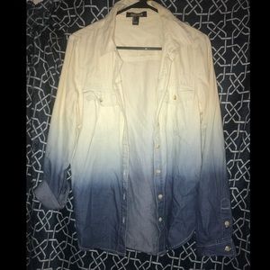 Forever 21 premium denim long sleeve button down